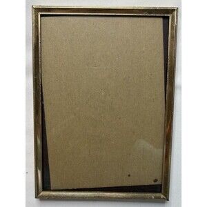Vtg Gold Tone Brass Metal Picture Frame Simple Dot Design Edge Fits 5 X 7